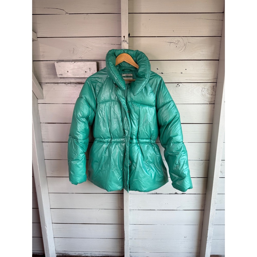 A New Day Womens XXL Teal Green Puffer Jacket Water Resistant Funnel Neck Coat